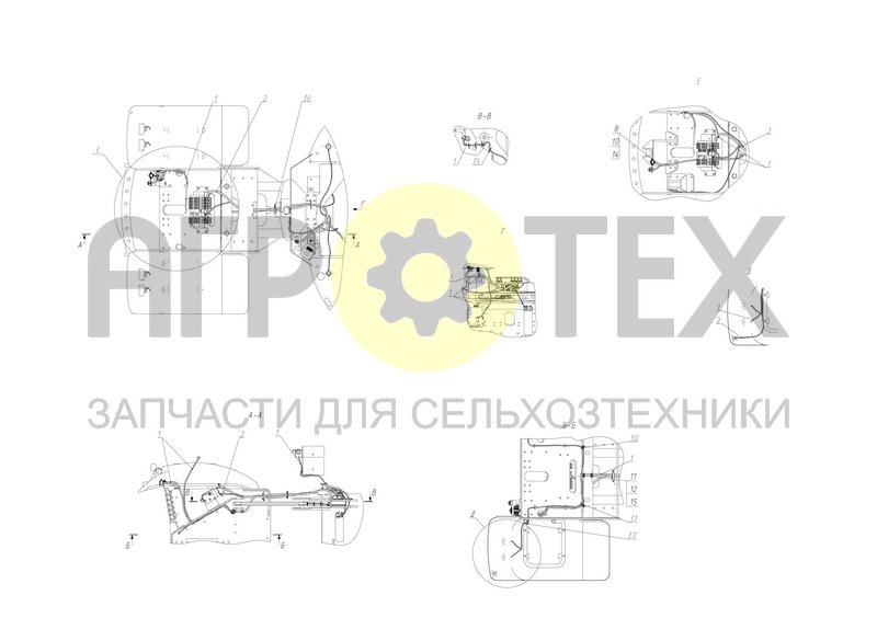 Коммуникации электрические задней рамы (3000.37.30.000-01) (№17 на схеме)